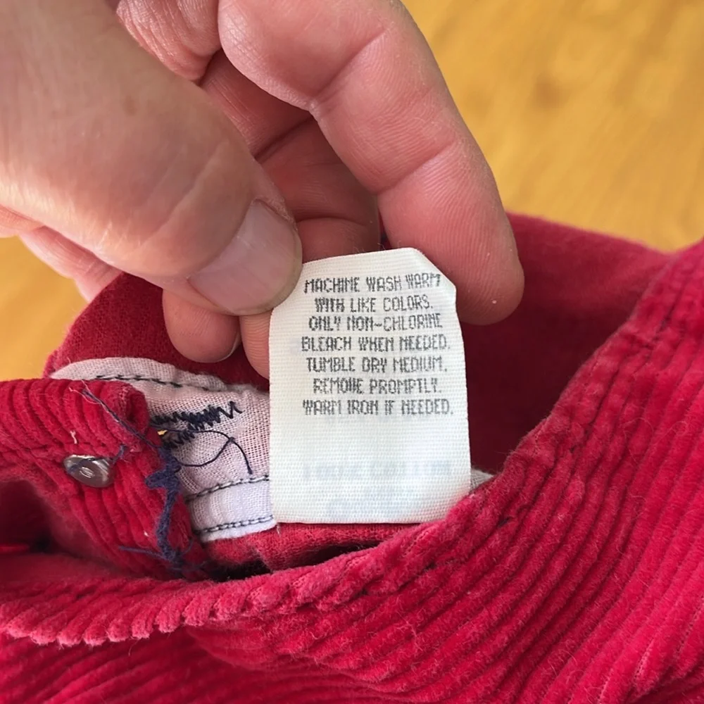 Oshkosh b’gosh vintage made in the USA vest back wide wale red corduroy overalls